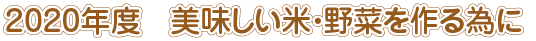 2020年美味しい野菜つくり